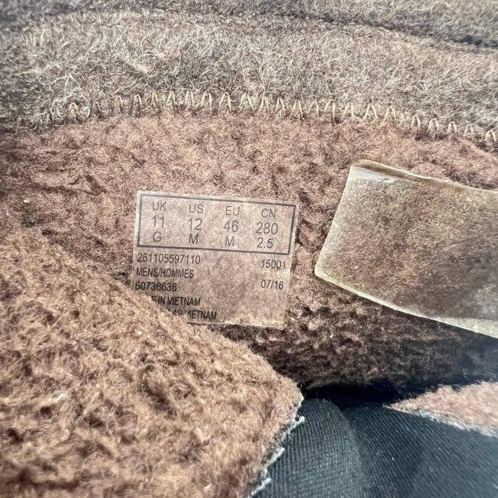 Clarks Grove Boots Men Size 12 Duck Zip Brown Leather Work Muck Sneaker Lined - Picture 9 of 9